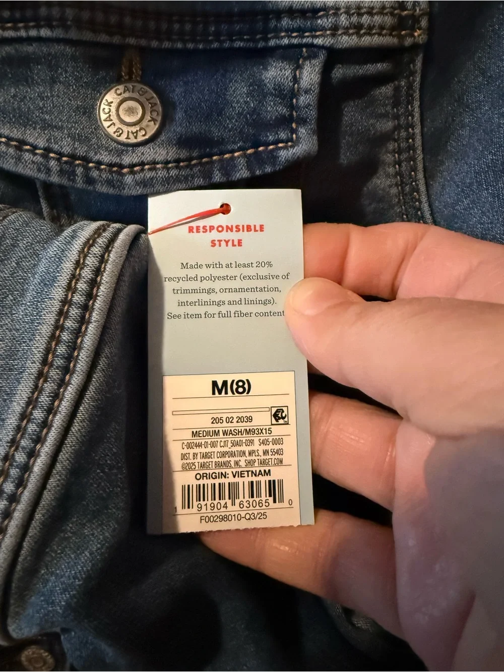 Cat & Jack Size Medium (8) Jean Jacket NWT Medium Wash